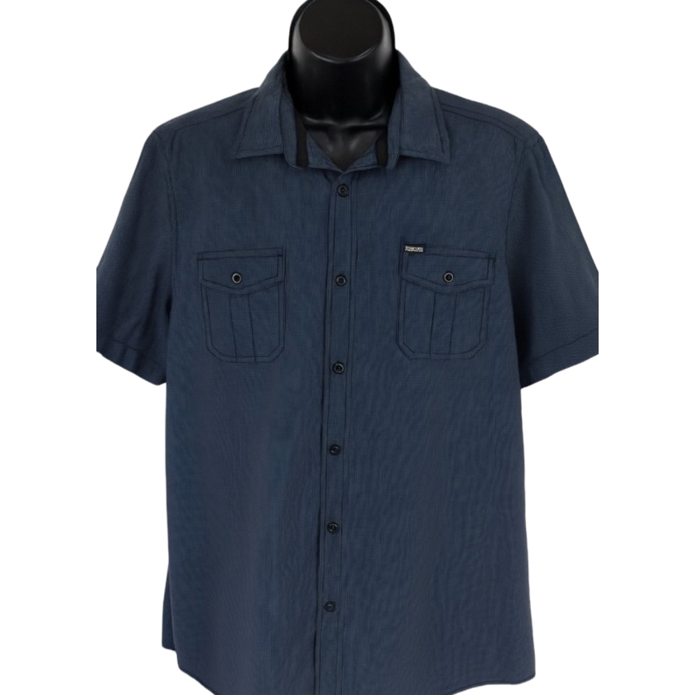 Buffalo David Bitton XL Men’s Blue Short‎ Sleeve Button-Up Shirt